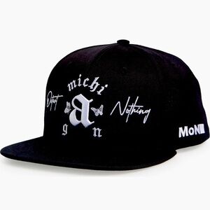 Brand About Nothing Michigan Exhibit B Black White Snapback Hat::NWT::